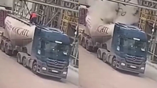 Kolomnada tankerin qapağı sürücünün başını deşdi - ANBAAN VİDEO 