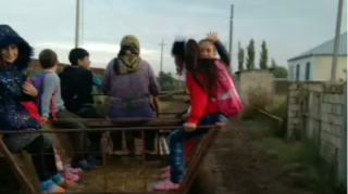 Bu rayonda məktəblilər dərsə at arabası ilə gedir - VİDEO 