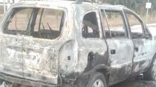 Mingəçevirdə maşın yandı - FOTOLAR 