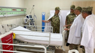 Müdafiə naziri Xocavənd rayonu ərazisində yeni hərbi hospitalın açılışında olub  - FOTO - VİDEO