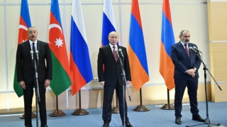 Azərbaycan, Rusiya və Ermənistan liderləri mətbuata bəyanatla çıxış ediblər  - VİDEO