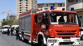 Sumqayıtda beşmərtəbəli binada yanğın olub