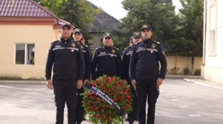 Daxili Qoşunların şəhid hərbi qulluqçusu Elçin Nadirovun xatirəsi anılıb  - FOTO