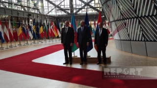 Brüsseldə İlham Əliyev, Şarl Mişel və Nikol Paşinyan arasında üçtərəfli görüş başladı  - FOTO - VİDEO