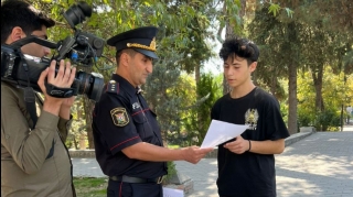 Şəki yol polisi "Diqqət uşaqlar!" aylığı çərçivəsində tədbir keçirib - FOTO   - VİDEO