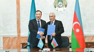 Azərbaycan və Qazaxıstan logistika üzrə əməkdaşlıq sazişi imzalayıb - FOTO