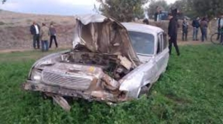 Goranboyda minik avtomobili aşdı, xəsarət alanlar var 