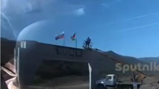 Laçın dəhlizində Azərbaycan bayrağı dalğalanır - VİDEO