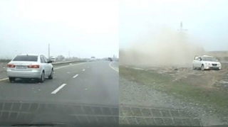 Bakı-Qazax yolunda idarəetməni itirən sürücü maşını aşırtdı  - VİDEO