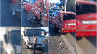 Avtovağzal yaxınlığında “Isuzu” ilə “KIA” toqquşdu  - VİDEO