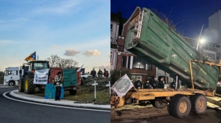 Makronun evi traktorlarla əhatəyə alındı 