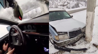 Sərnişin mənzərəni çəkərkən uğradıqları qəzanı anbaan lentə aldı   - VİDEO