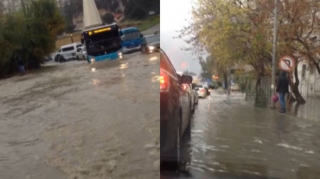 Yağışlı Bakı günündən “mənzərələr”  - FOTO - VİDEO