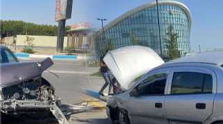 Sumqayıtda iki avtomobil toqquşdu - FOTO 