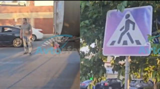 Mehdiabadın mərkəzi yolunda sürücülər keçiddə piyadalara yol vermir - VİDEO 