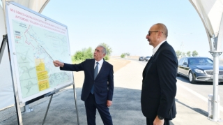 Prezident Bakı-Qazax yolunun bir hissəsinin açılışında   - FOTO