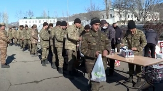 Qubadlıda xidmət edən hərbçilərə ərzaq məhsulları göndərilib  - VİDEO