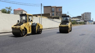 Nizami rayonunda Elşən Süleymanov küçəsinin bir hissəsi təmir olunur - FOTO