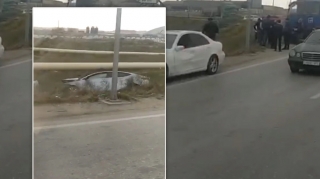 Balaxanı yolunda qəza baş verdi - VİDEO