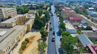 Bakıxanov qəsəbəsində Bəşir Bünyadov küçəsi təmir edilir - FOTO