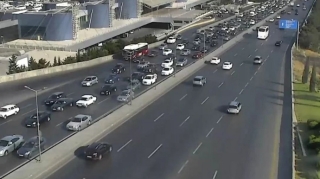 Bakının bir sıra yollarında tıxac yaranıb