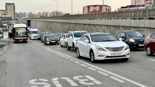 Masazırdan Bakı istiqamətində avtobus zolağı yaradıldı   - FOTO