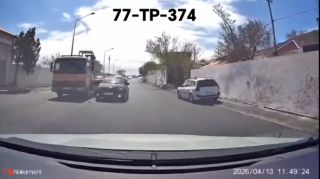 В Баку водитель выехал на встречную полосу и создал опасную ситуацию - ВИДЕО 