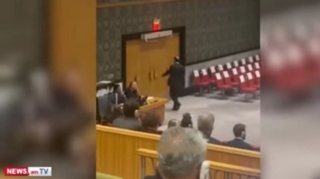 Ceyhun Bayramovun çıxışı zamanı Mirzoyan zalı tərk etdi  - VİDEO