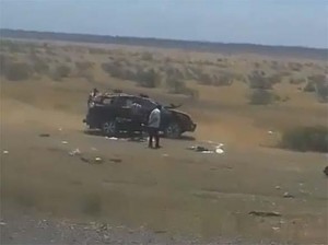 Bakı-Qazax yolunda "Prado" aşıb - VİDEO