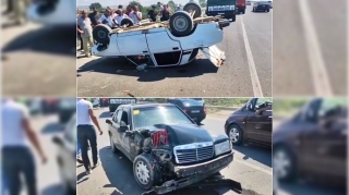 Şirvanda avtomobili nömrəsiz sürən qazi qəza törətdi  - VİDEO