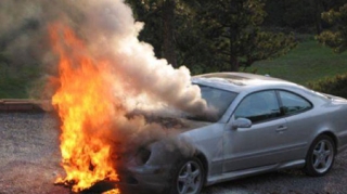 Quba-Bakı yolunda “Mercedes"  yandı