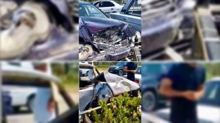 Qayda pozan “Mercedes” və “06” qəza qurbanına çevrildi  - VİDEO