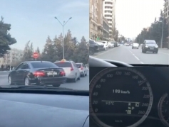 Bakıda oyun çıxaran sürücü: 190 km/saat sürət, əks istiqamət, "avtoşluq" - VİDEO