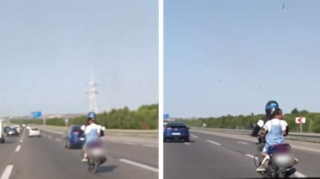 Motosikletdə övladını təhlükəyə atan sürücü SAXLANILDI 