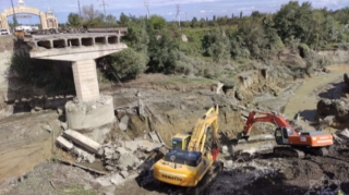 Xaçmazda Qudyalçay üzərində yeni körpünün tikintisinə başlanılır   - VİDEO