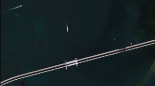 Partladılan Krım körpüsünün səmadan son görüntüləri yayıldı - FOTO 