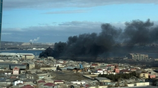 Nərimanovda obyekt yanır - FOTO