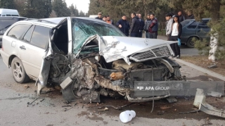 Ucarda zəncirvari qəza: 3 yaralı   - FOTO