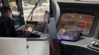 В Баку водитель автобуса смотрел ролики в TikTok - ВИДЕО 