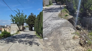 Paytaxtda təhlükə saçan mənzərə: İllər öncə çökən yol hələ də bərpa edilməyib - FOTO - VİDEO   - YENİLƏNİB