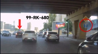 Özünü əziyyətə salmaq istəməyən sürücü nişanın tələbini pozdu - VİDEO