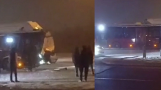 "BakuBus"  yük maşınına çırpıldı - VİDEO - YENİLƏNİB