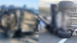 Ödənişli yolda qəza: “Gelandewagen” maneəyə çırpılıb aşdı   - VİDEO