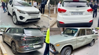 Sumqayıtda “Land Rover” üç maşına çırpılıb aşdı    - VİDEO