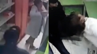 Göygöldə kişi qadın əczaçıya hücum etdi - ANBAAN VİDEO 