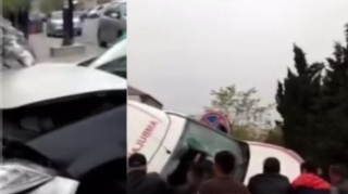 Abşeronda ağır qəza: Təcili yardım maşını aşdı  - VİDEO