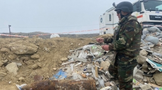 Bakıda dəniz artilleriya mərmisi tapılıb  - FOTO - VİDEO