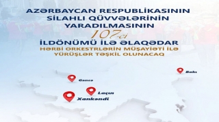 Bakı, Gəncə, Xankəndi və Laçında Silahlı Qüvvələr Günü hərbçilərin yürüşləri təşkil olunacaq 