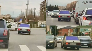 Qaraçuxurda “Tofaş”la “hoqqa” çıxaran sürücü ard-arda təhlükə yaratdı   - VİDEO