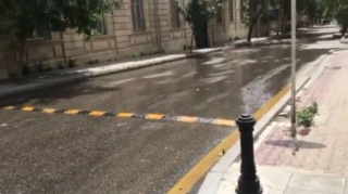 Mərkəzi küçədə baş verən qəzanın nəticələri aradan qaldırılıb  - FOTO - VİDEO